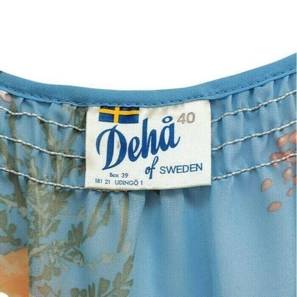 Vintage Maxi Dress S Blue Floral 60s 70s Long Boho Hippie Deha of Sweden Prom - Picture 10 of 16